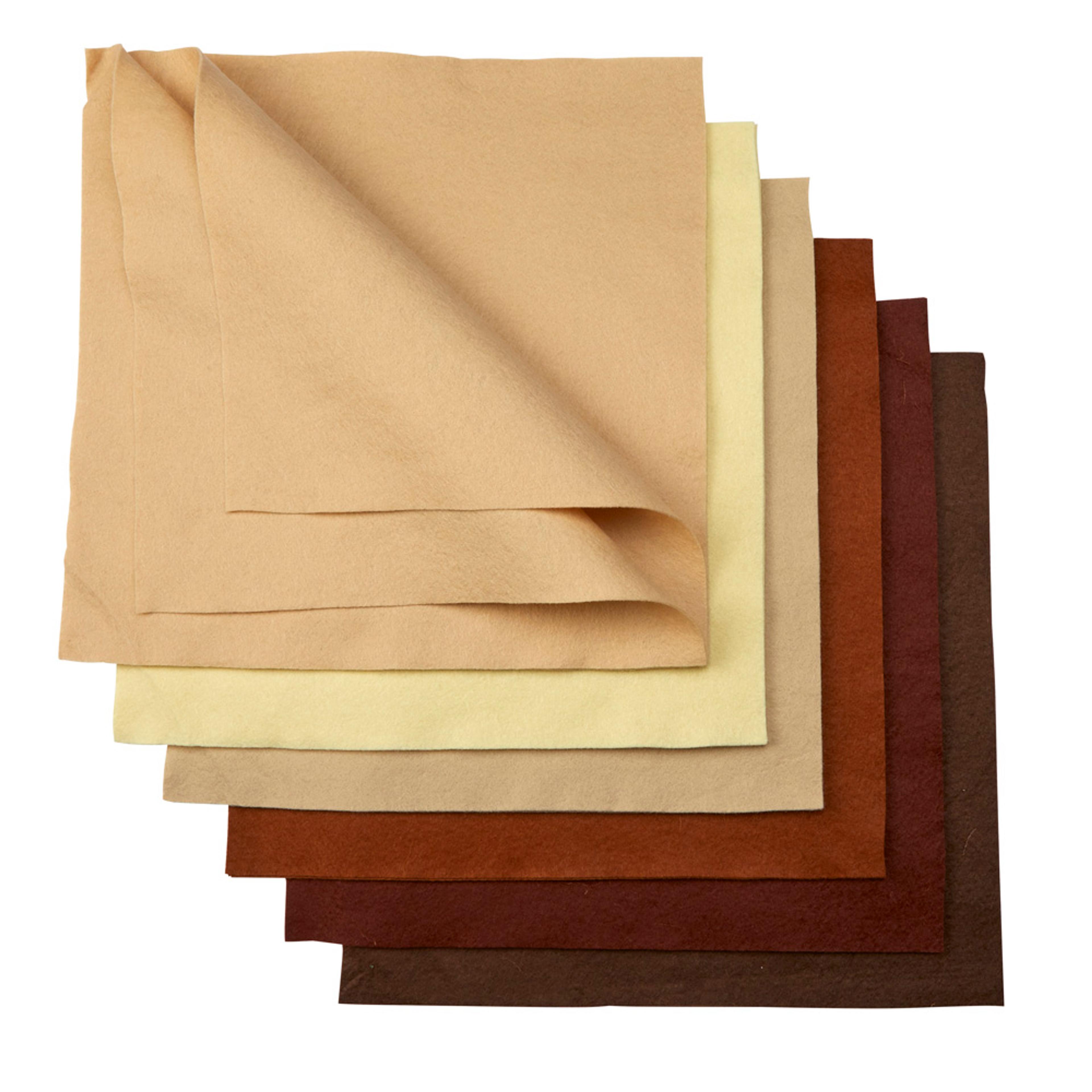 Colour Themed Felt Packs - Browns. Pack of 24