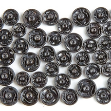 Black Steel Snap Fasteners Assorted - 7/8/10mm. Pack of 10