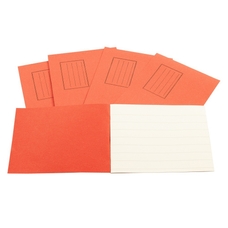 Exercise Books 5.25 x 6.5in 24 Page 15mm Feint - Red - Pack of 100