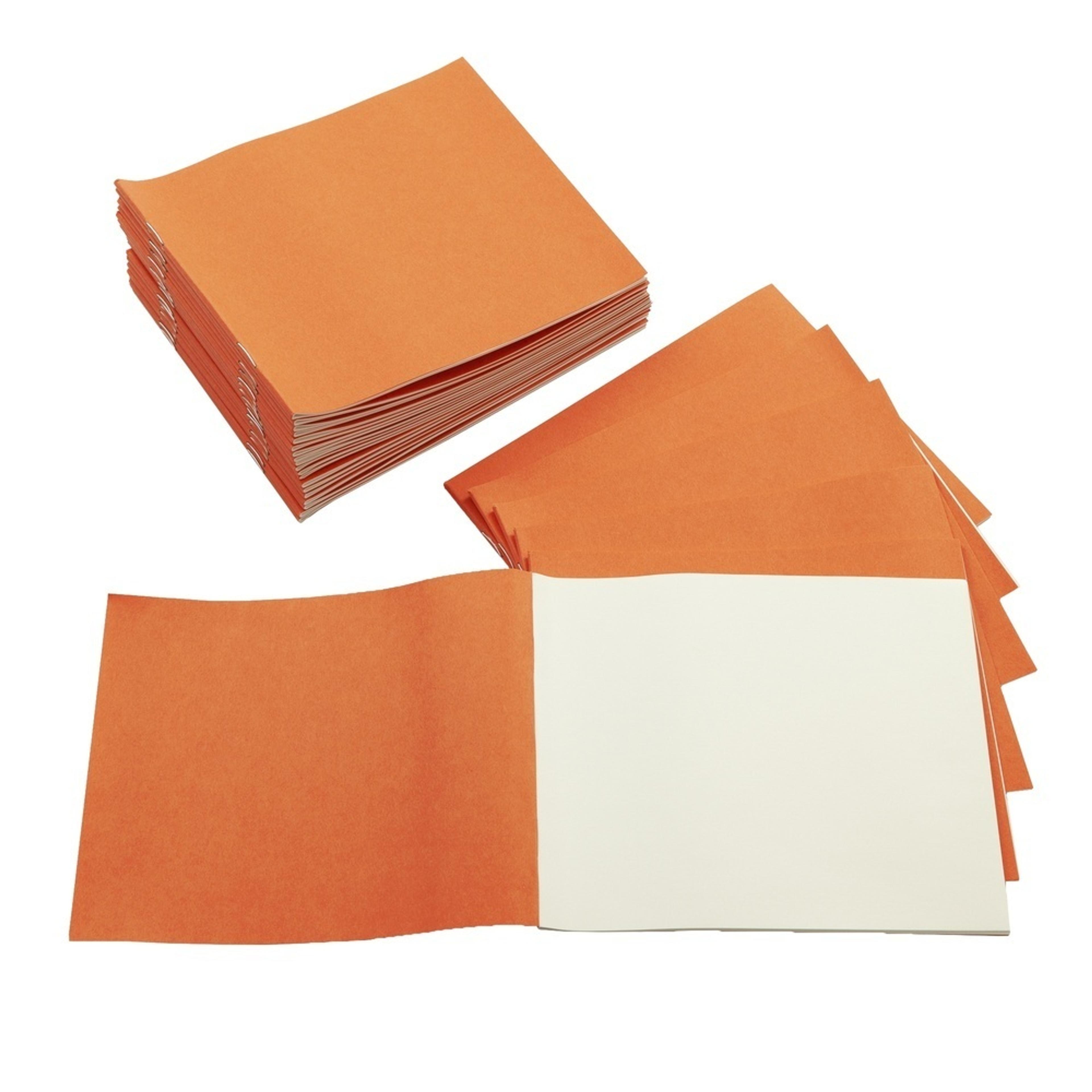Exercise Books 5.25 x 6.5in 24 Page Blank - Orange - Pack of 100