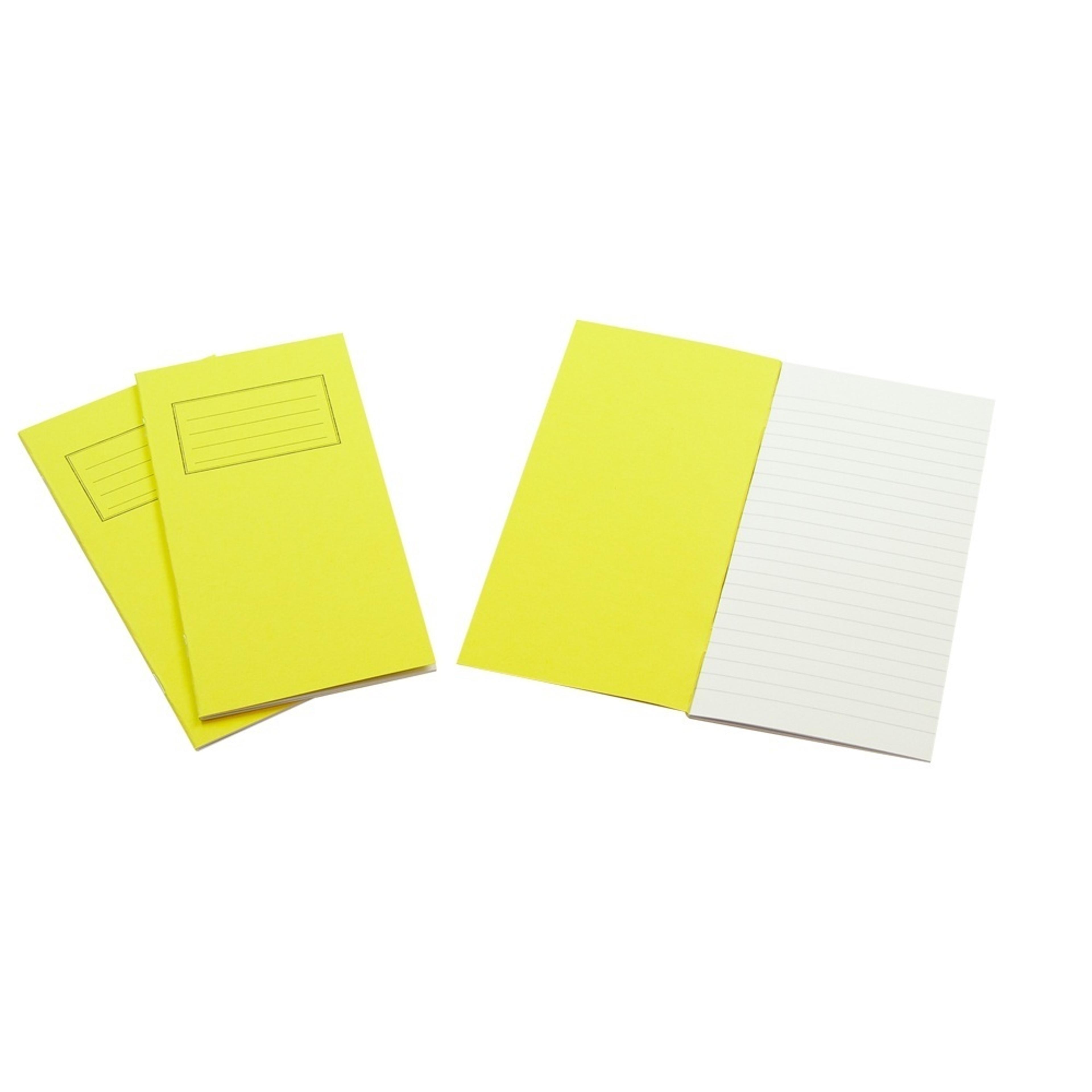 Exercise Books 8 x 4in 32 Page 8mm Feint - Vivid Yellow - Pack of 100