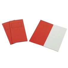 Exercise Books 8 x 4in 32 Page 12mm Feint - Vivid Red - Pack of 100