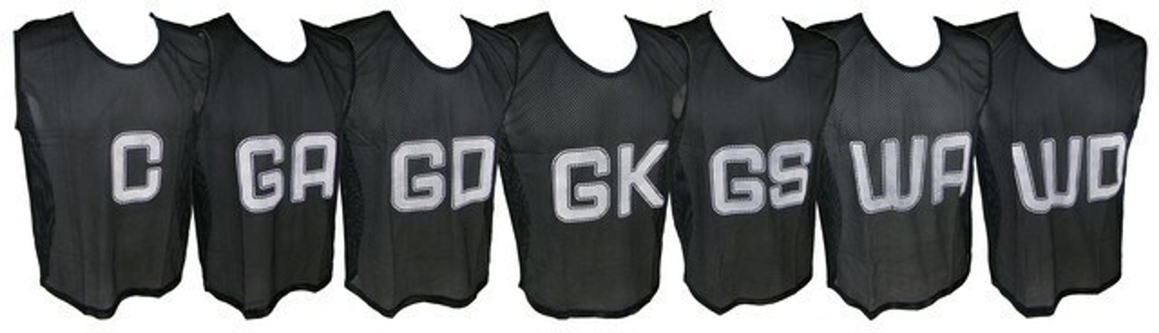 Micro Mesh Netball Training Vest Set Large - Black