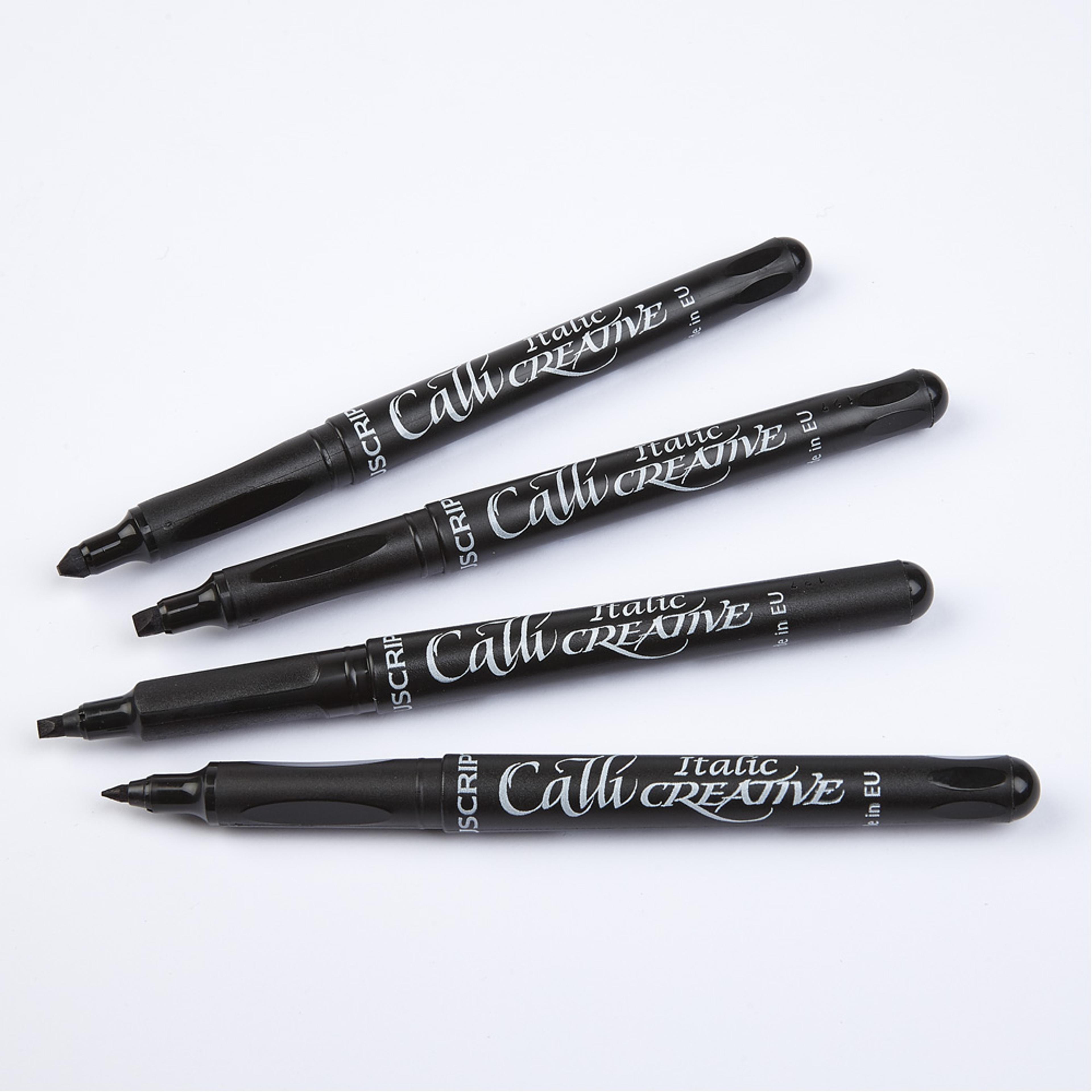 Manuscript Callicreative Black Italic Markers. Set of 4