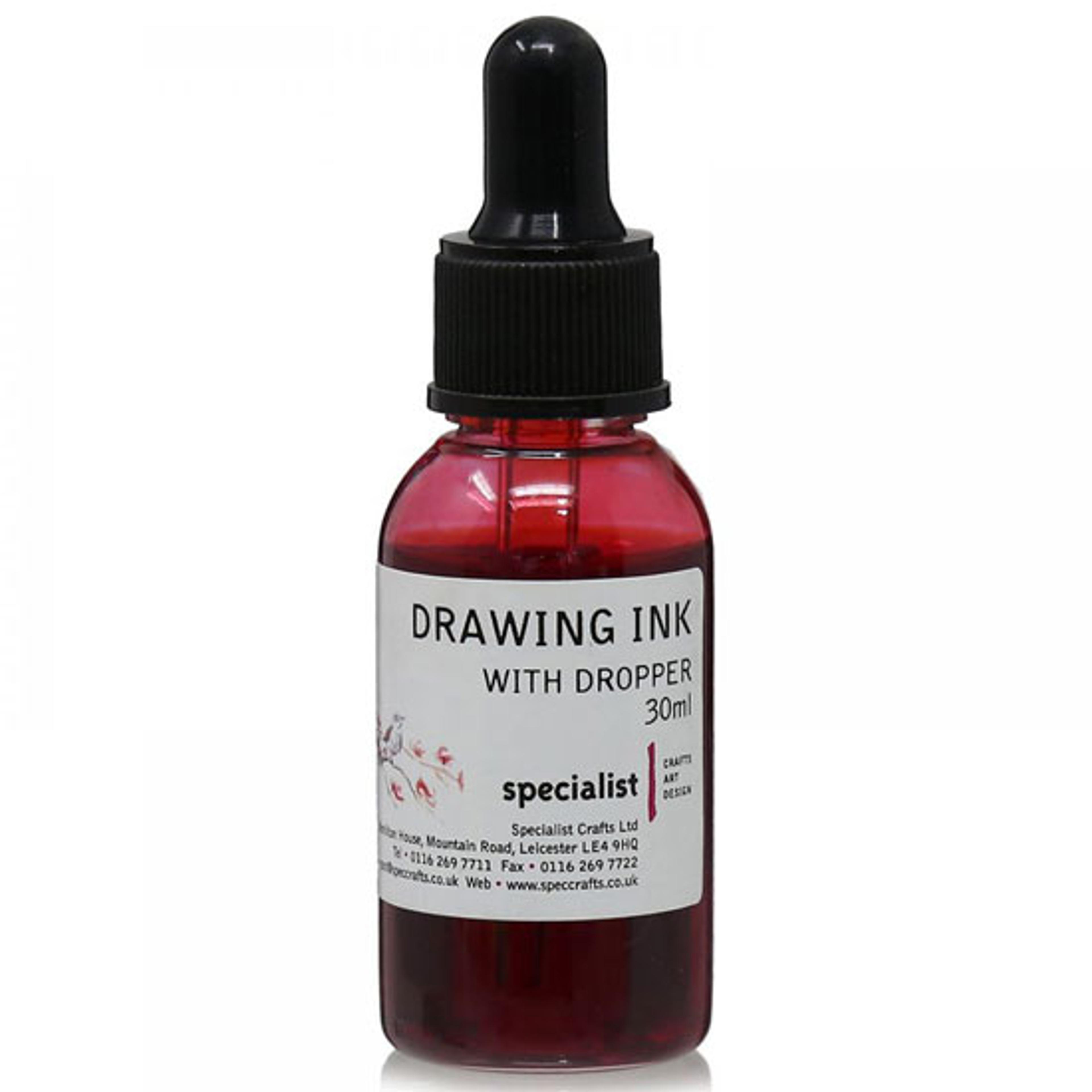 Specialist Crafts Drawing Ink 30ml - Crimson Red