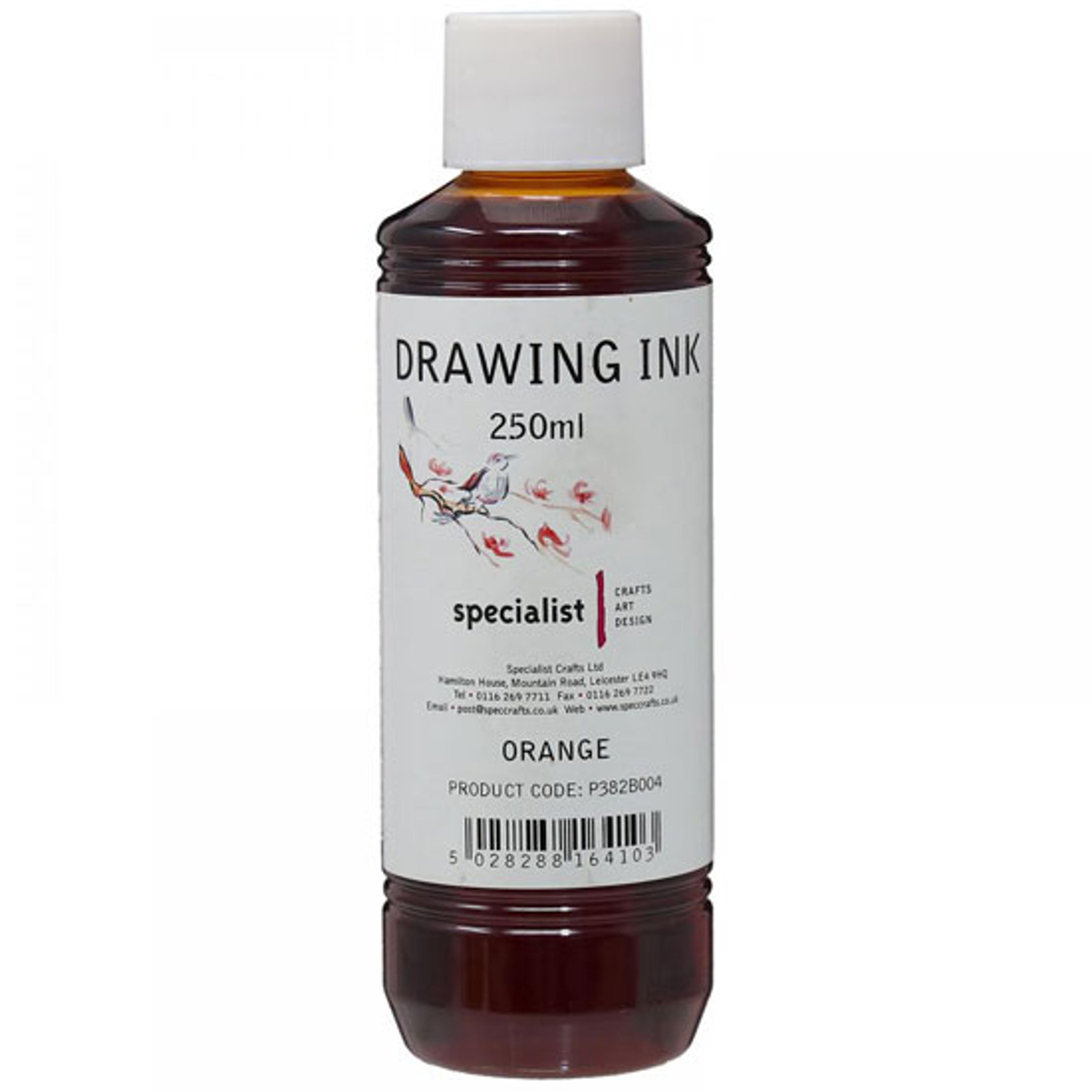 Specialist Crafts Drawing Ink 250ml - Orange