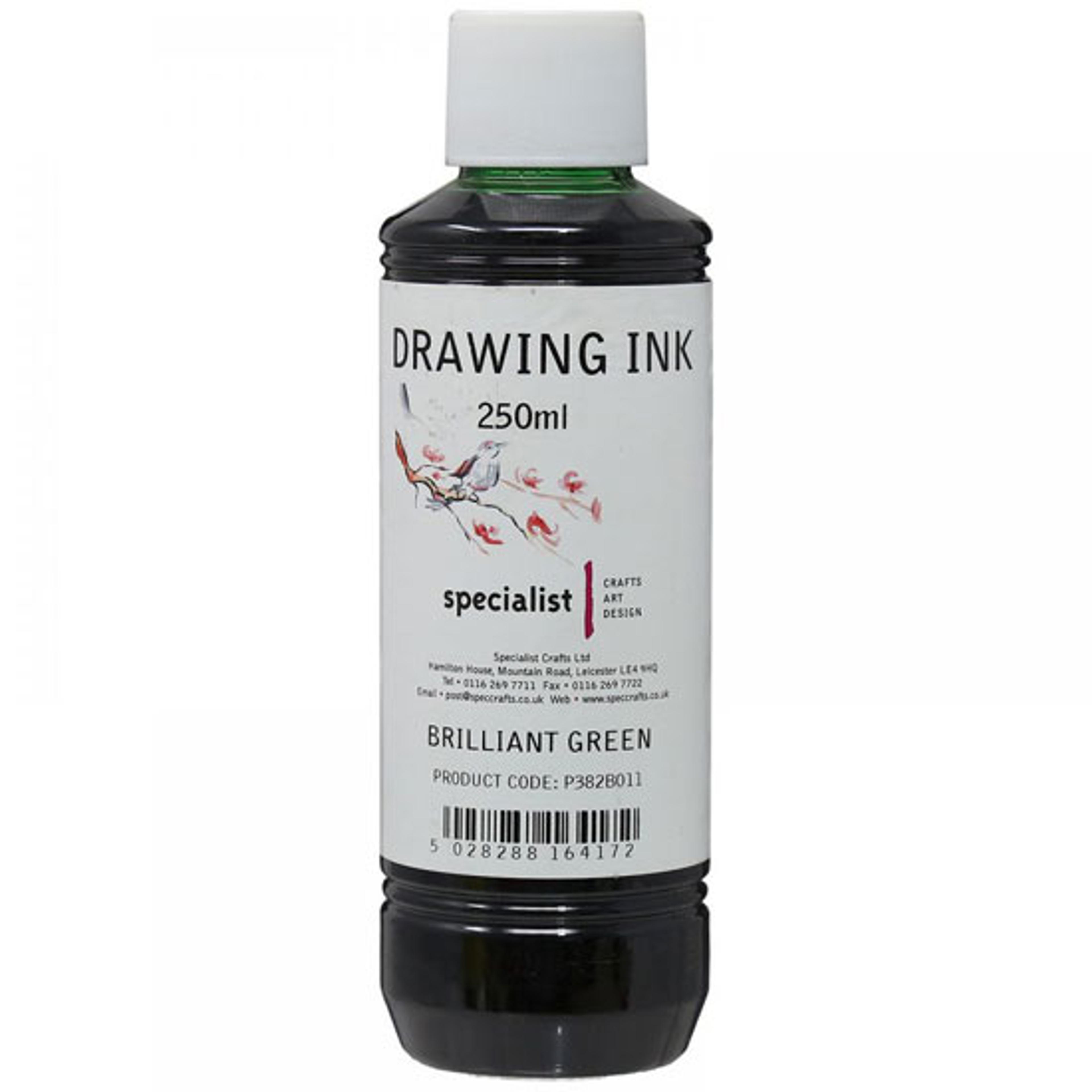Specialist Crafts Drawing Ink 250ml - Brilliant Green