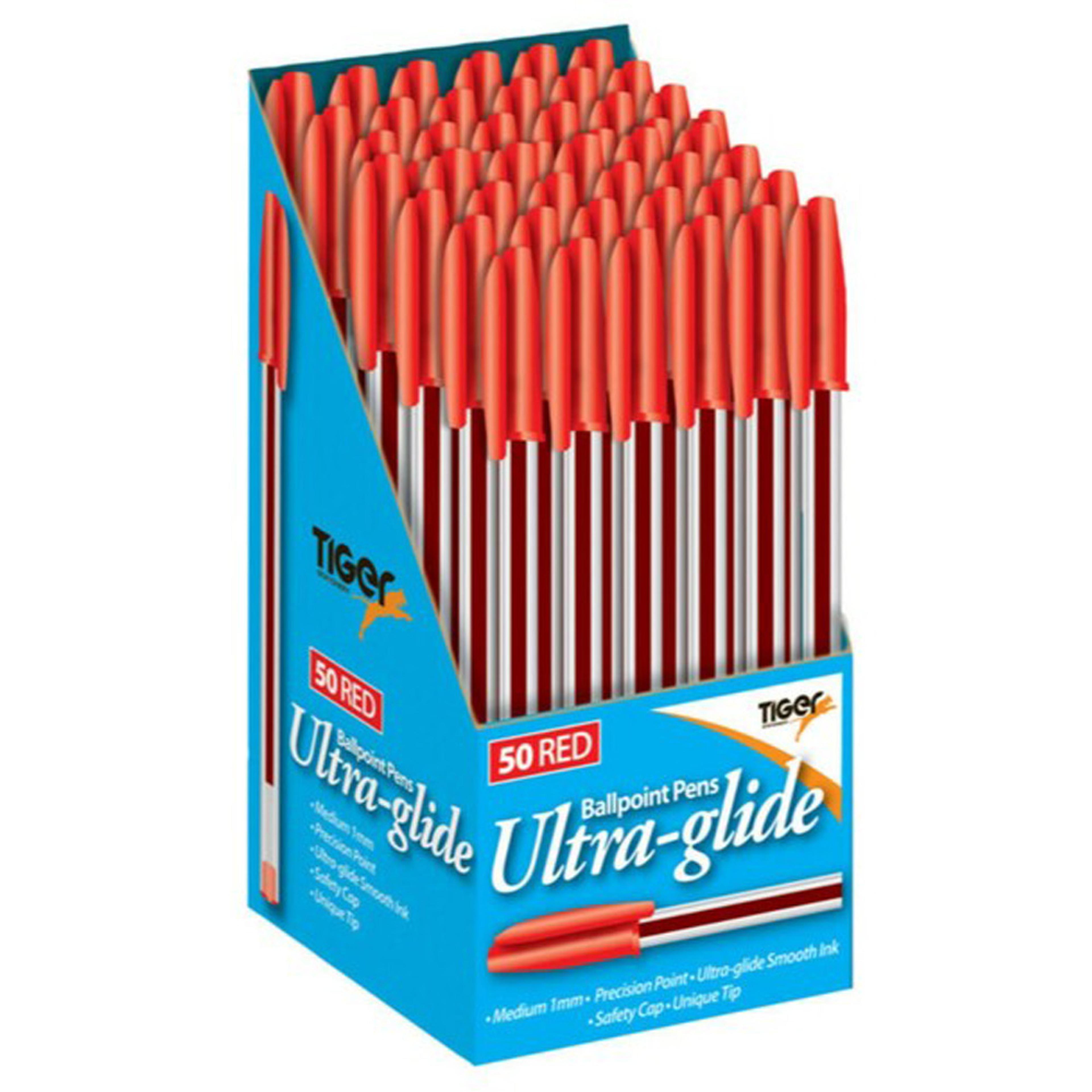 Ballpoint Pens - Red. Pack of 50