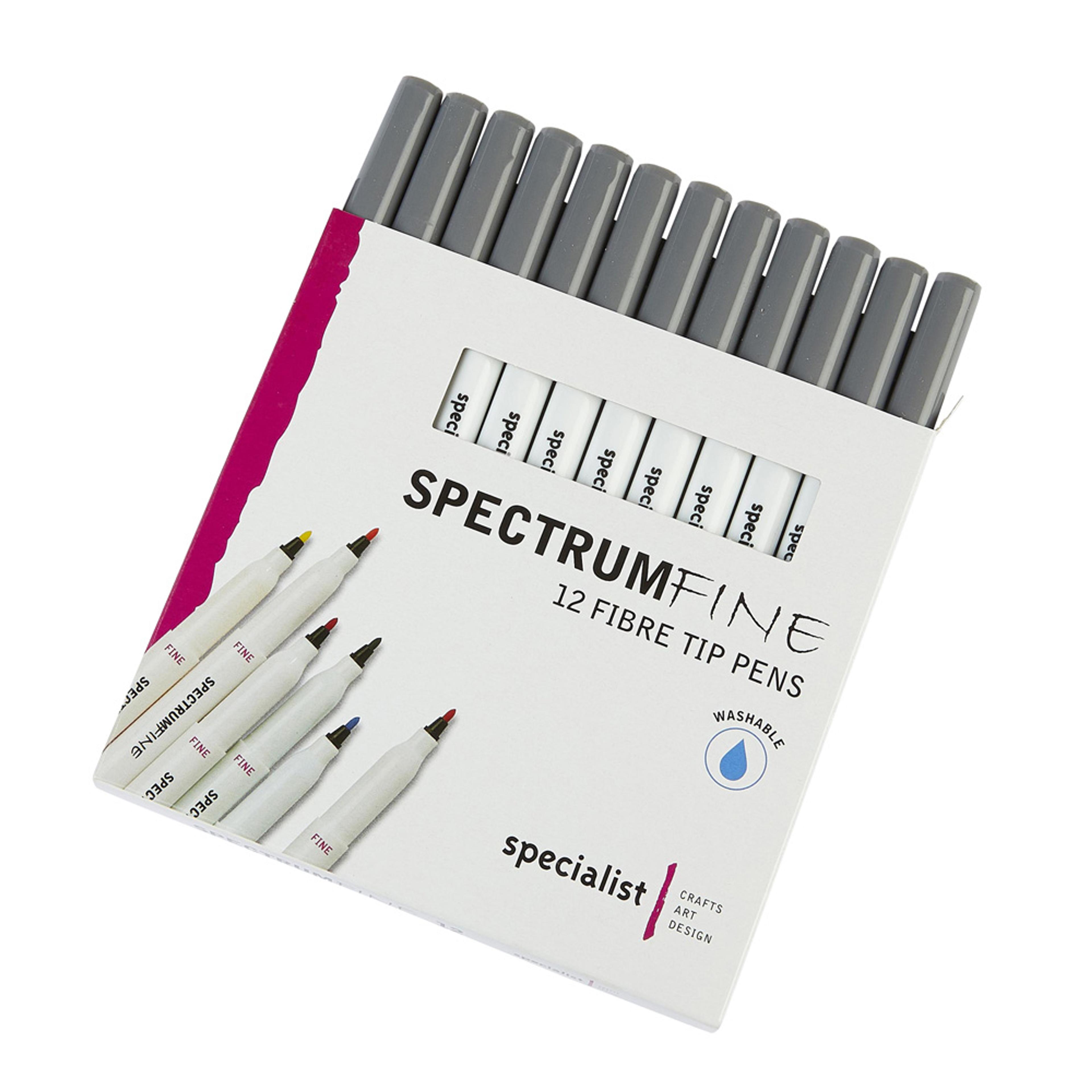 Spectrum Fine Pens - Grey. Pack of 12
