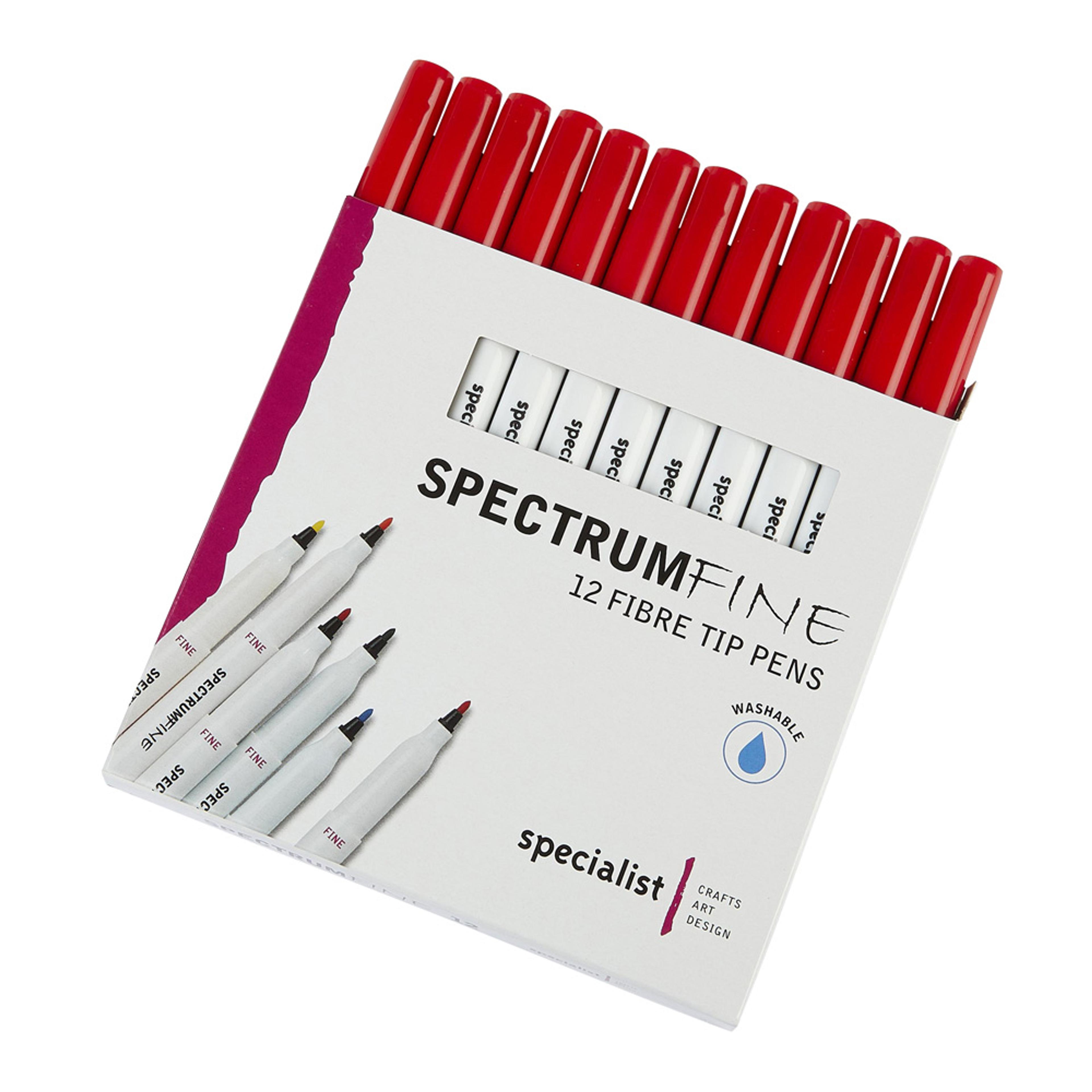 Spectrum Fine Pens - Red. Pack of 12