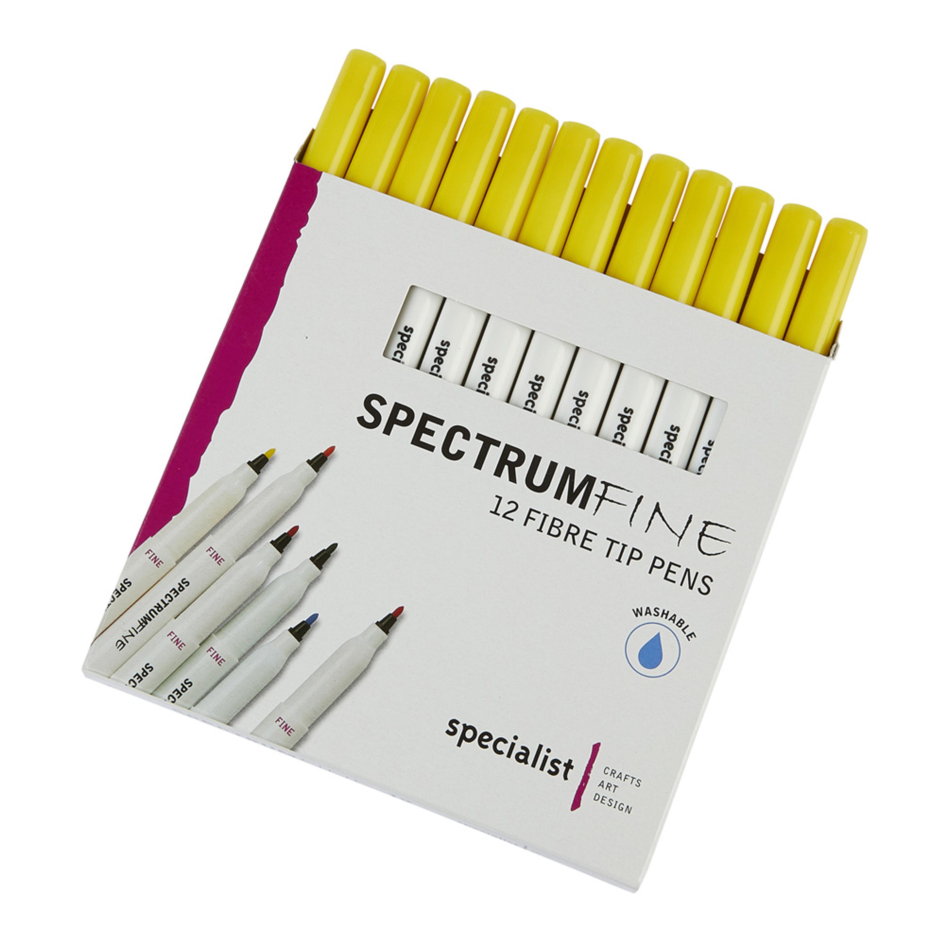 Spectrum Fine Pens - Yellow. Pack of 12
