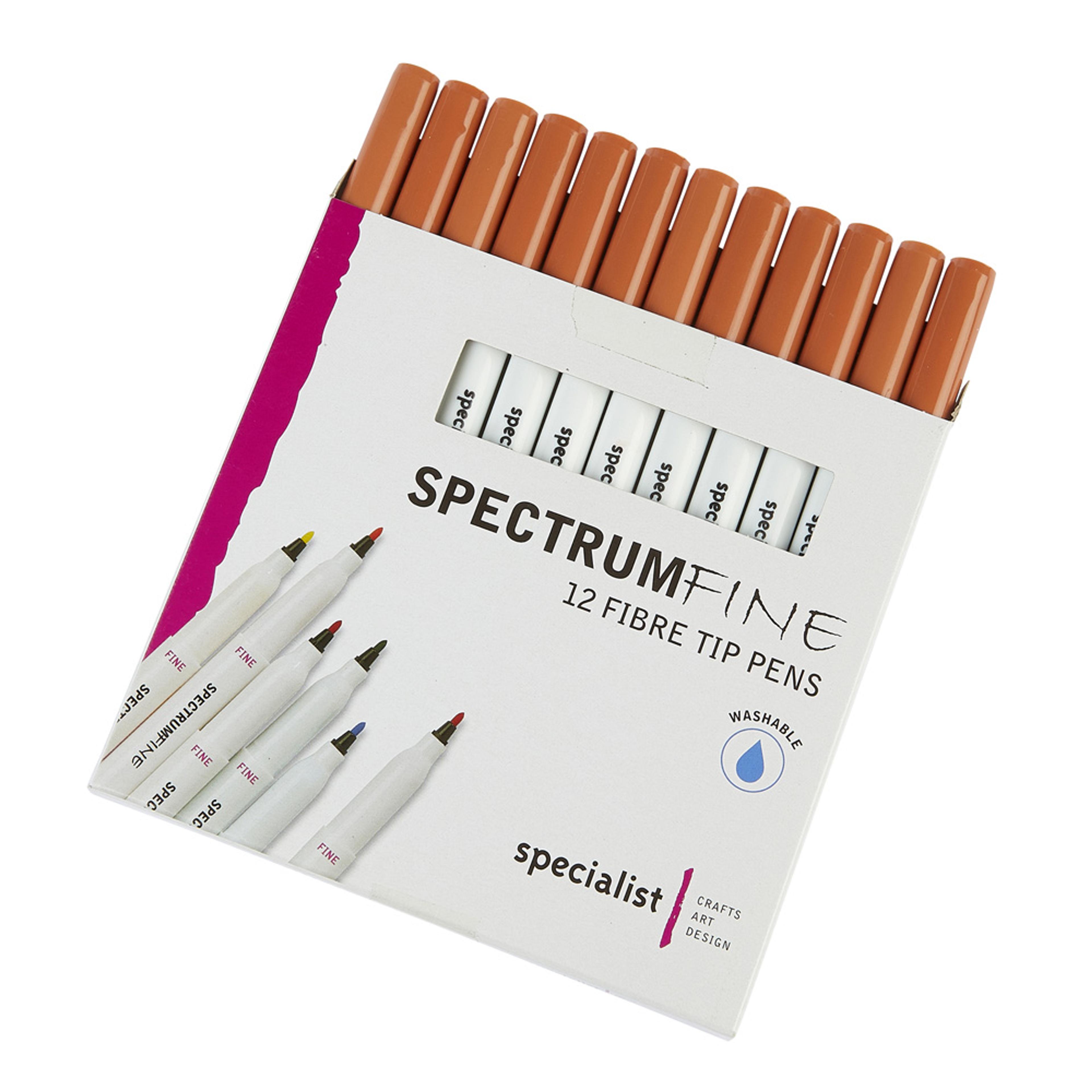 Spectrum Fine Pens - Brown. Pack of 12