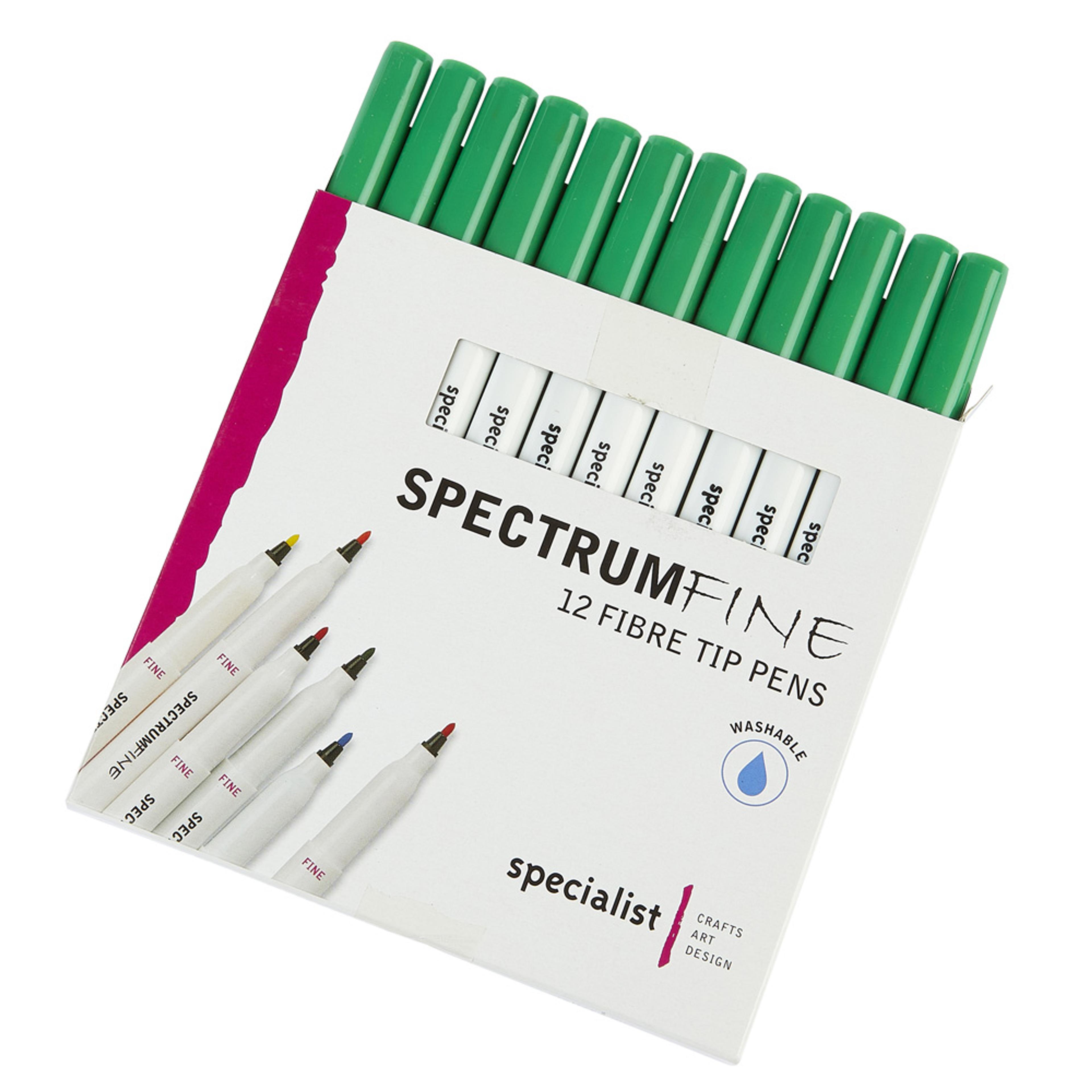 Spectrum Fine Pens - Green. Pack of 12