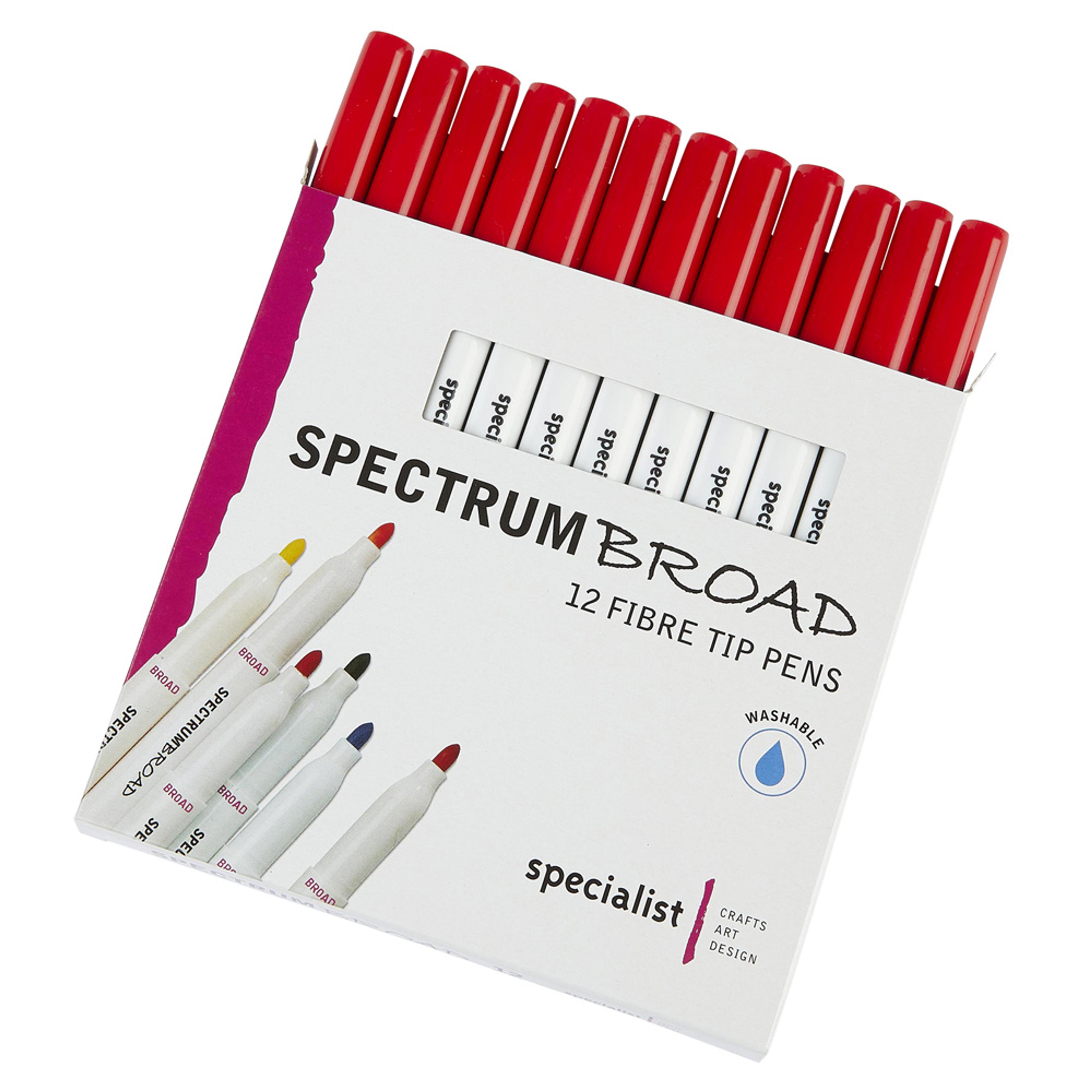 Specialist Crafts Broad Pens - Red. Pack of 12