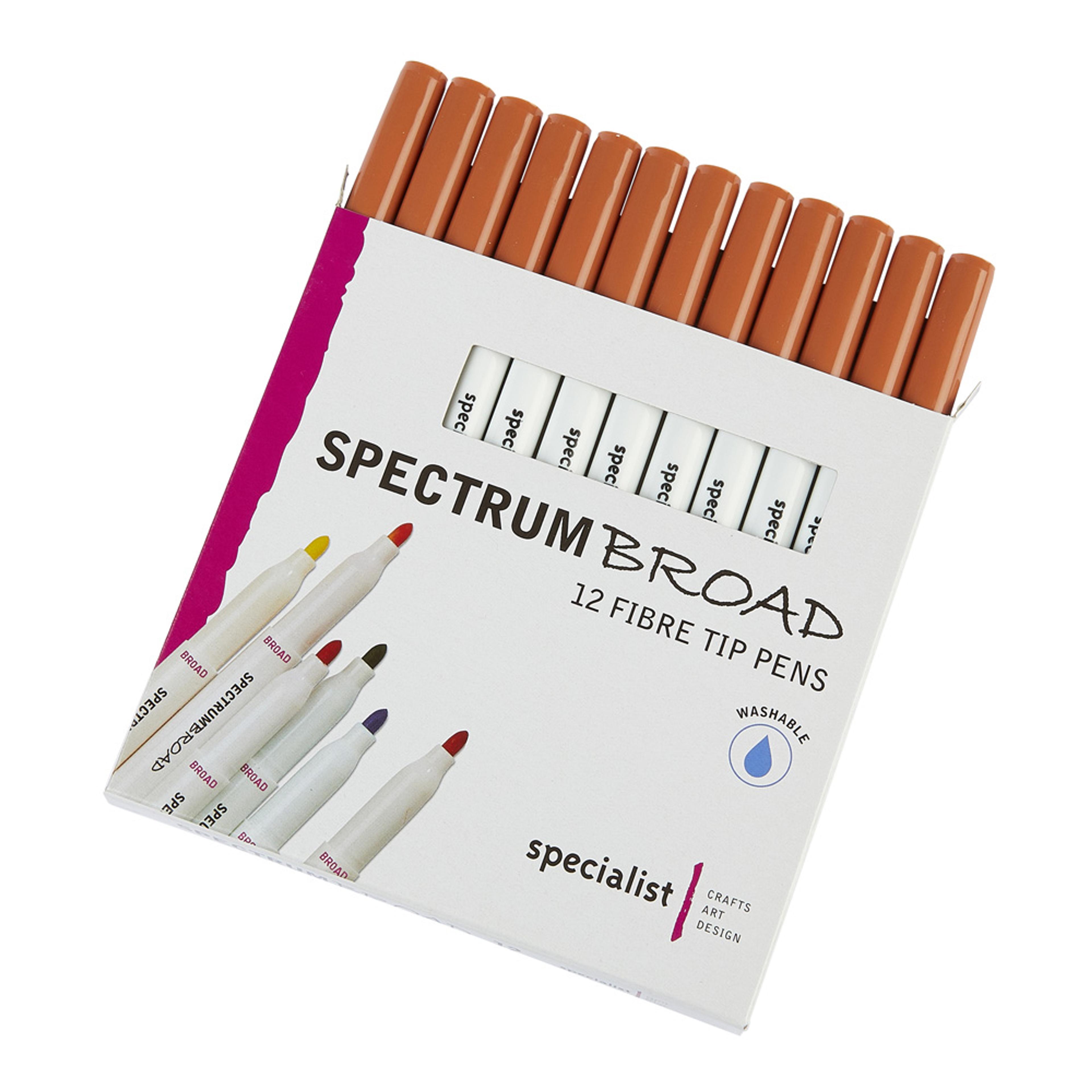 Specialist Crafts Broad Pens - Brown. Pack of 12