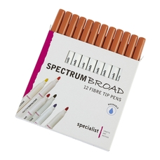 Spectrum Broad Pens - Brown. Pack of 12
