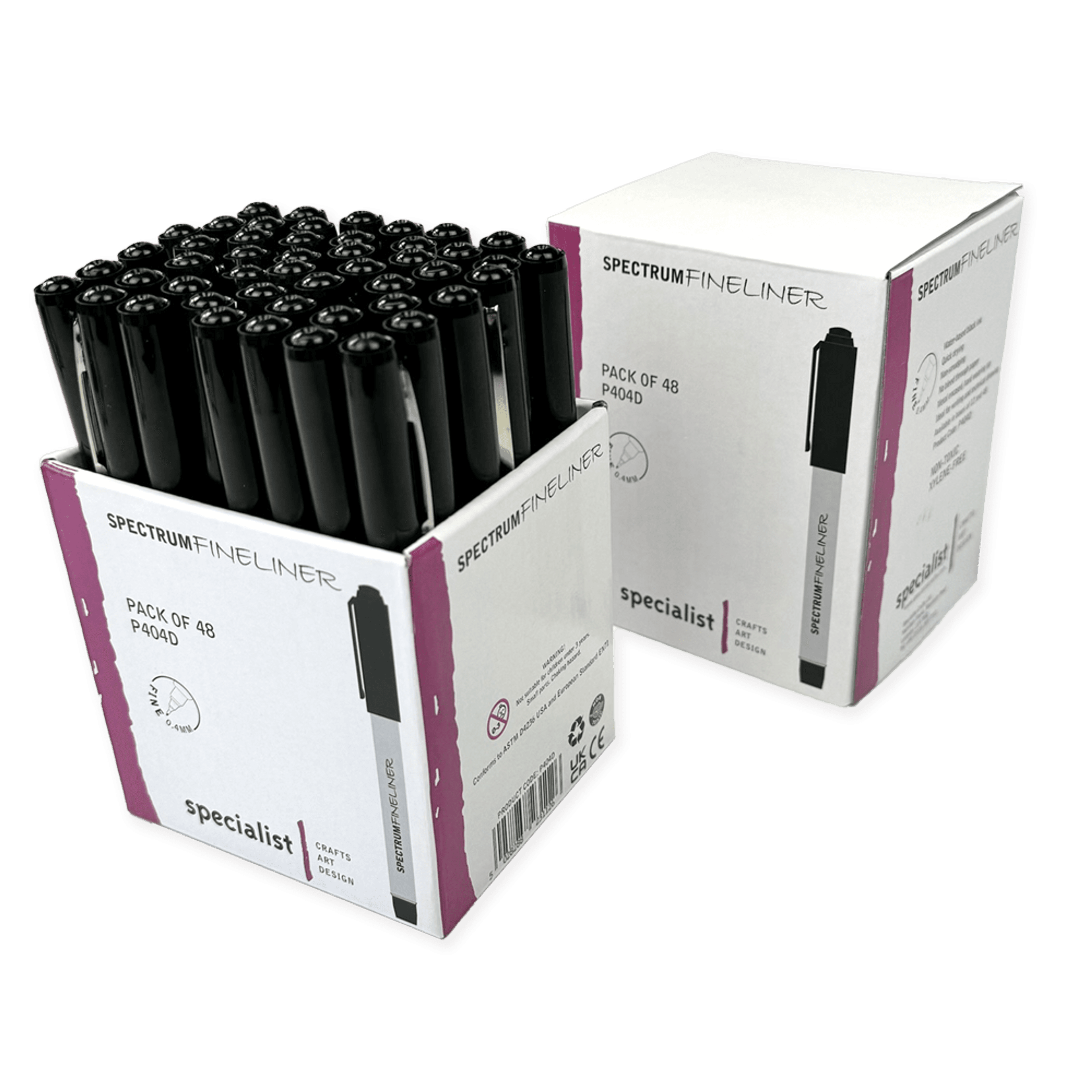 Spectrum Water-Based Fineliners. Pack of 48