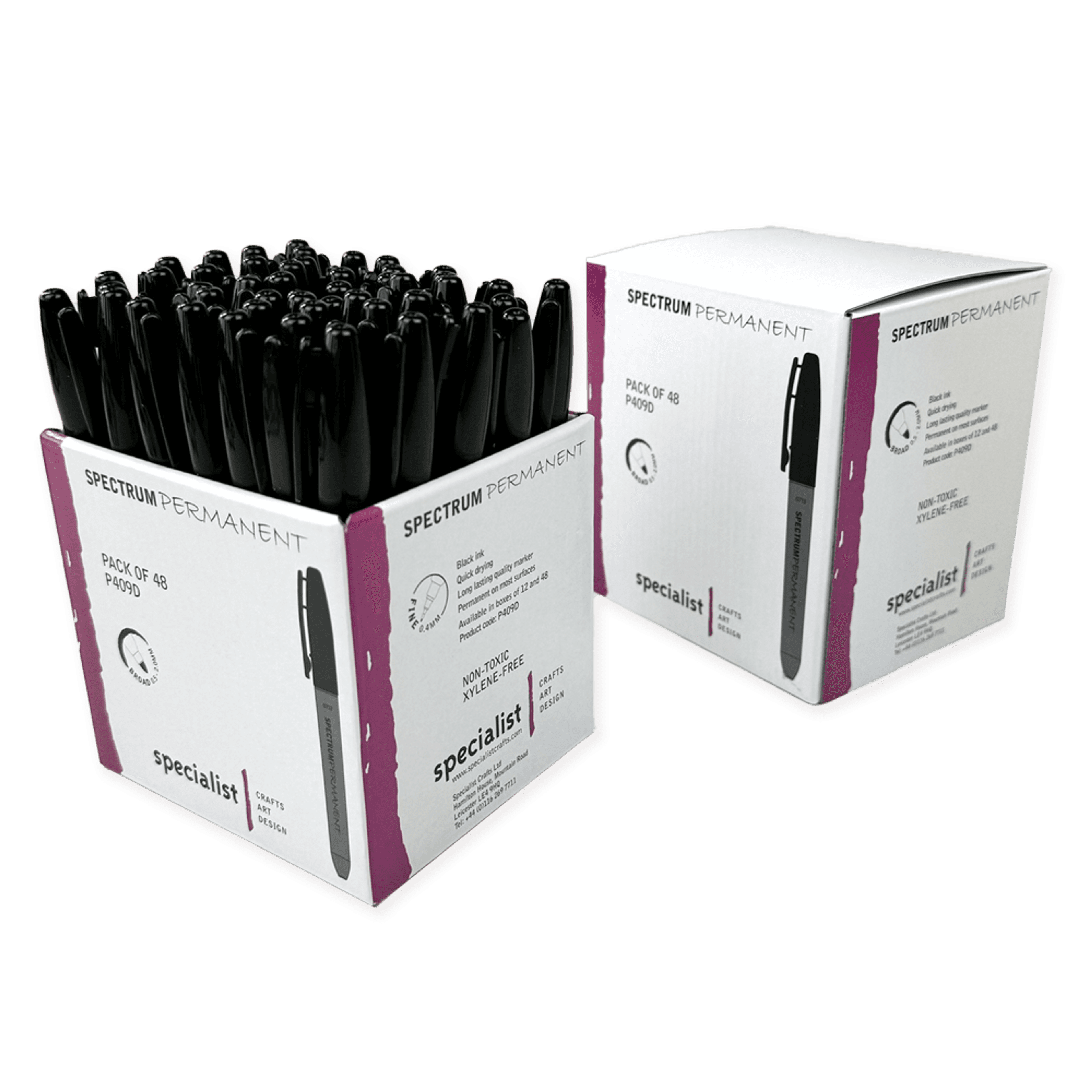 Specialist Crafts Permanent Markers. Tub of 48