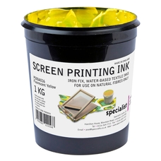 Specialist Crafts Water-Based Textile Ink 1kg - Fluorescent Yellow