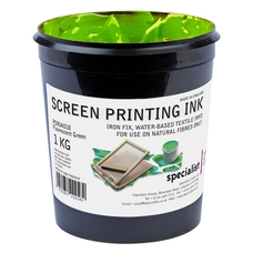 Specialist Crafts Water-Based Textile Ink 1kg - Fluorescent Green