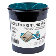 Specialist Crafts Water-Based Textile Ink 1kg - Kingfisher Blue
