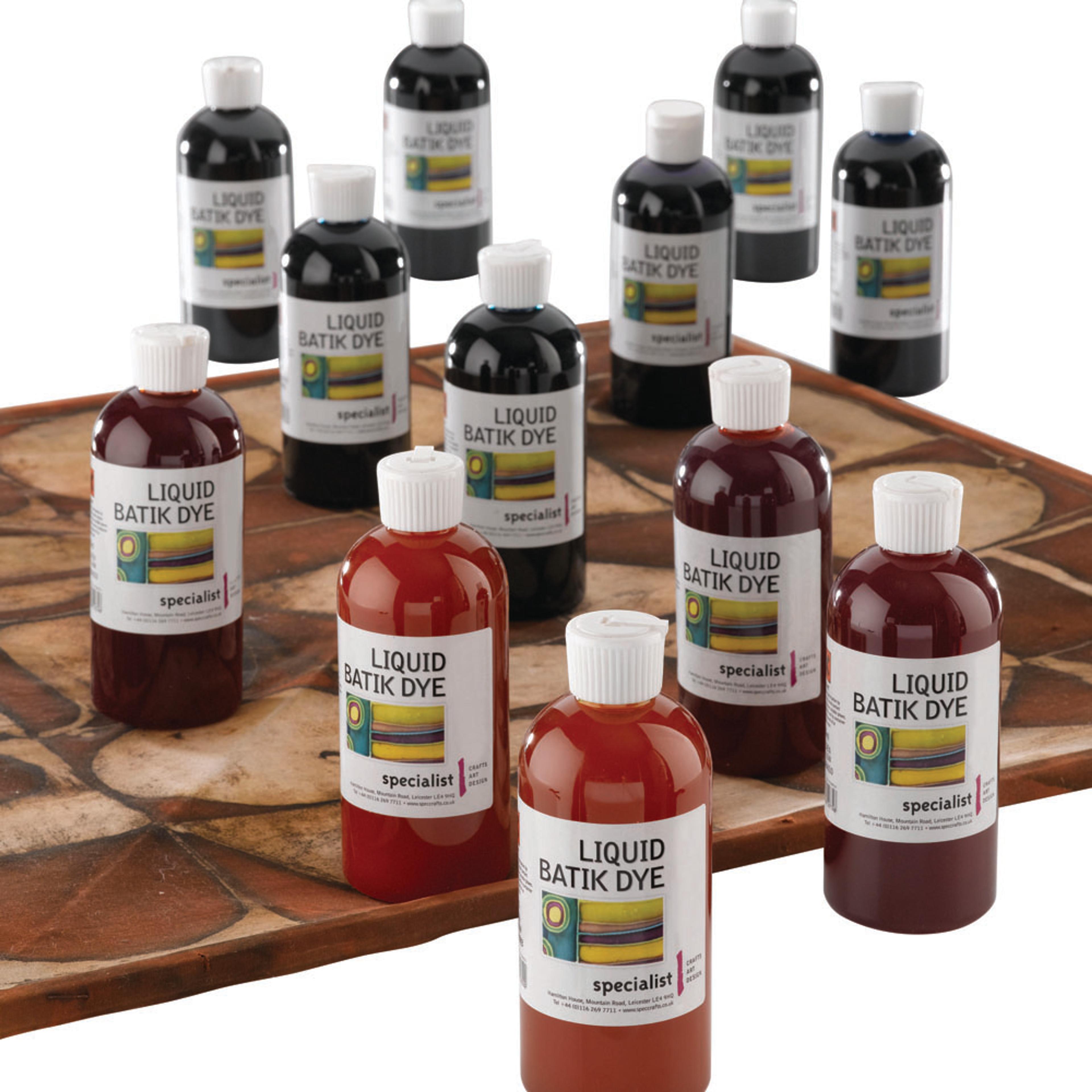 Specialist Crafts Liquid Batik Dyes. Pack of 12