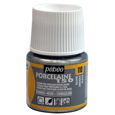 Pebeo Porcelaine 150 Paint - 45ml - Shimmer Silver