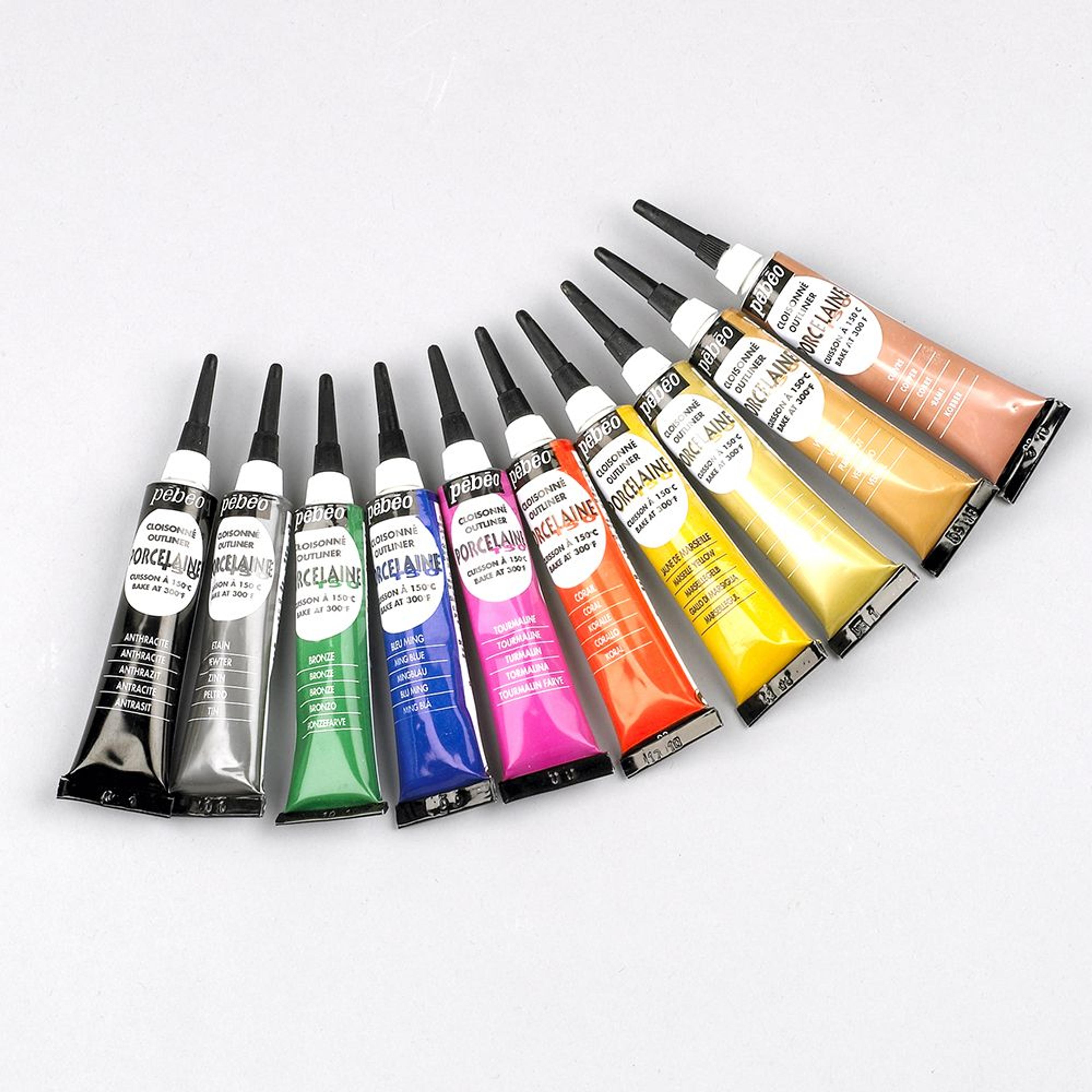 Pebeo Porcelaine 150 Liner Pastes Assortment. Set of 10