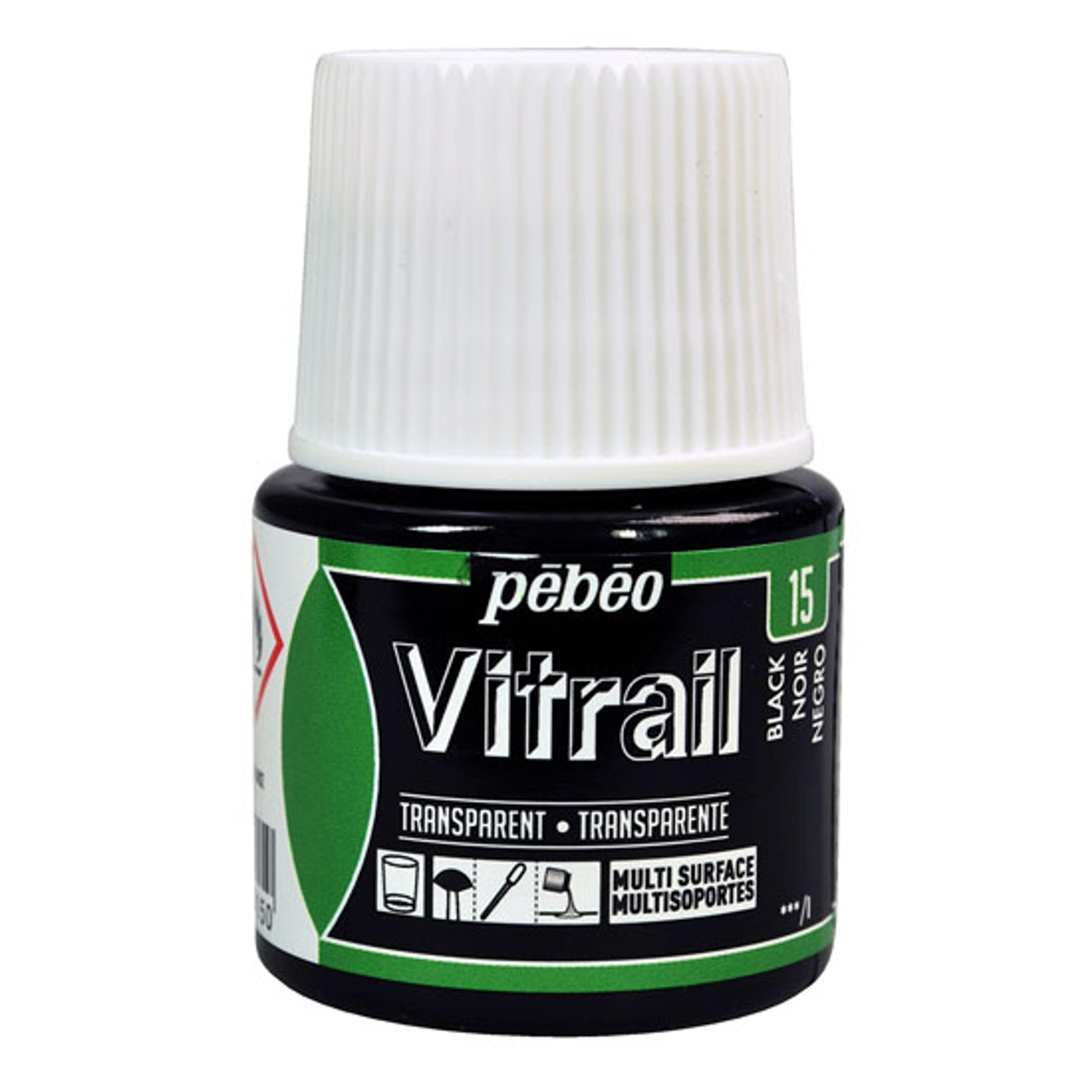 Pebeo Vitrail Paints 45ml Colours - Black