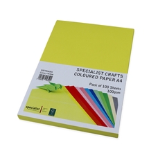Specialist Crafts Coloured Paper A4 100gsm - Canary Yellow - Pack of 100