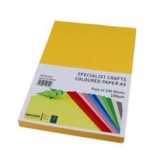 Specialist Crafts Coloured Paper A4 100gsm - Goldcrest Yellow - Pack of 100
