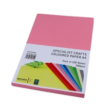 Specialist Crafts Coloured Paper A4 100gsm - Flamingo Pink - Pack of 100