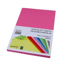 Specialist Crafts Coloured Paper A4 100gsm - Bullfinch Pink - Pack of 100