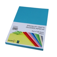 Specialist Crafts Coloured Paper A4 100gsm - Peacock Blue - Pack of 100