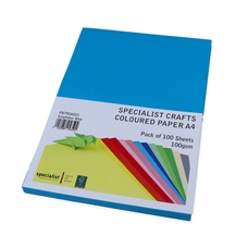 Specialist Crafts Coloured Paper A4 100gsm - Kingfisher Blue - Pack of 100