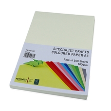 Specialist Crafts Coloured Paper A4 100gsm - Creme - Pack of 100