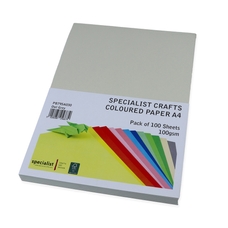 Specialist Crafts Coloured Paper A4 100gsm - Owl Grey - Pack of 100