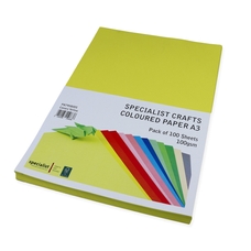 Specialist Crafts Coloured Paper A3 100gsm - Canary Yellow - Pack of 100
