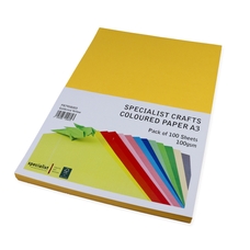 Specialist Crafts Coloured Paper A3 100gsm - Goldcrest Yellow - Pack of 100
