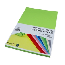 Specialist Crafts Coloured Paper A3 100gsm - Parakeet Green - Pack of 100