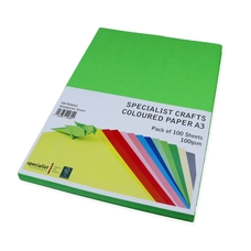 Specialist Crafts Coloured Paper A3 100gsm - Woodpecker Green - Pack of 100