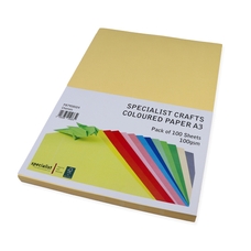 Specialist Crafts Coloured Paper A3 100gsm - Chamois - Pack of 100