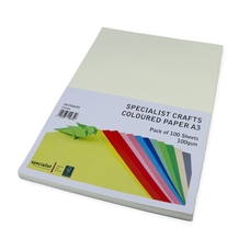 Specialist Crafts Coloured Paper A3 100gsm - Creme - Pack of 100