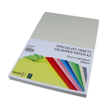 Specialist Crafts Coloured Paper A3 100gsm - Owl Grey - Pack of 100