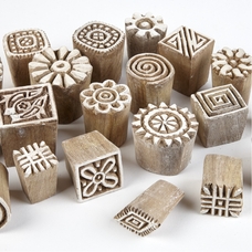 Wood Blocks - Geometric Designs. Pack of 20