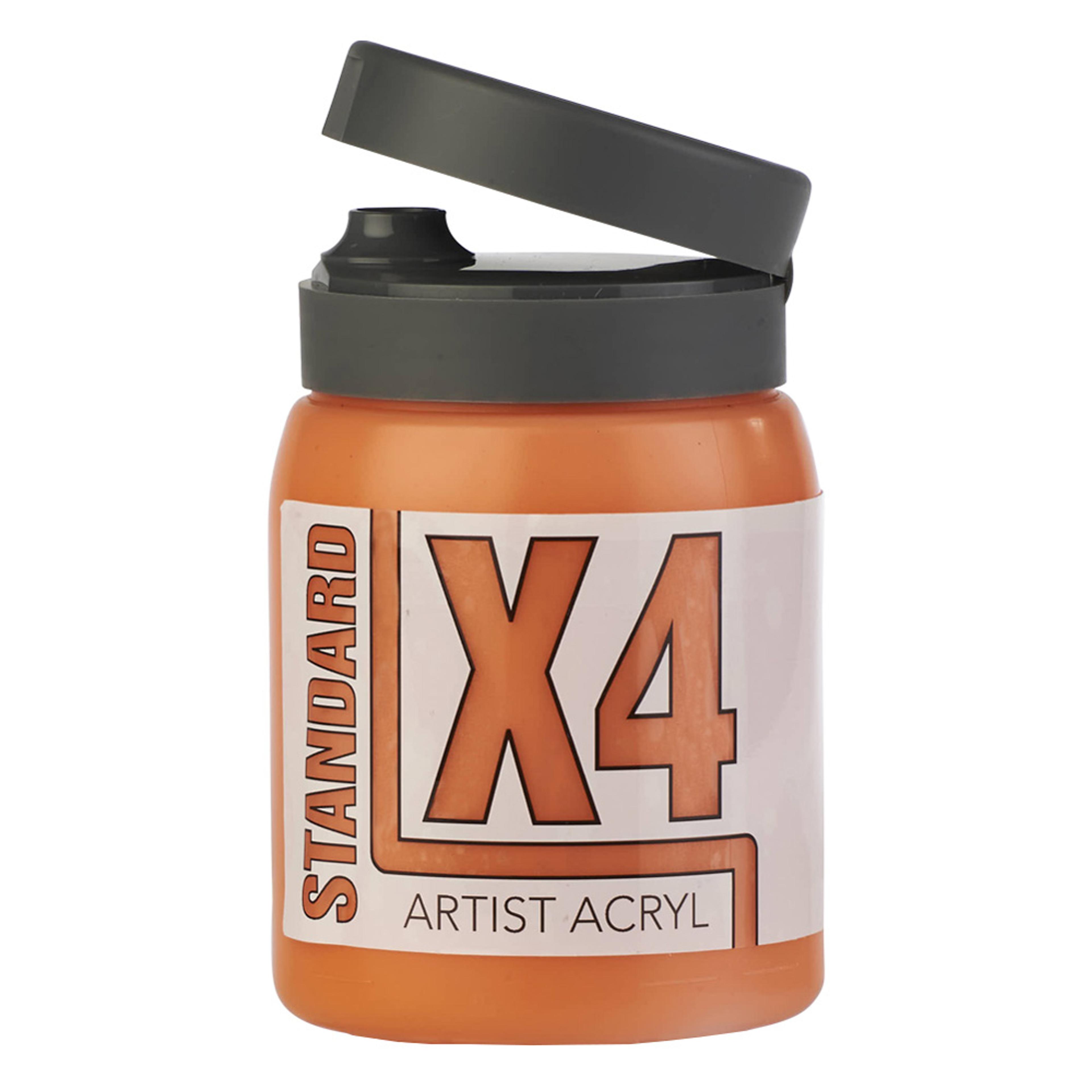 X4 Standard Acryl 500ml Bottle - Cadmium Orange Hue