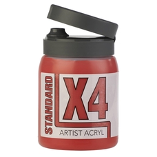 X4 Standard Acryl 500ml Bottle - Transparent Vermilion