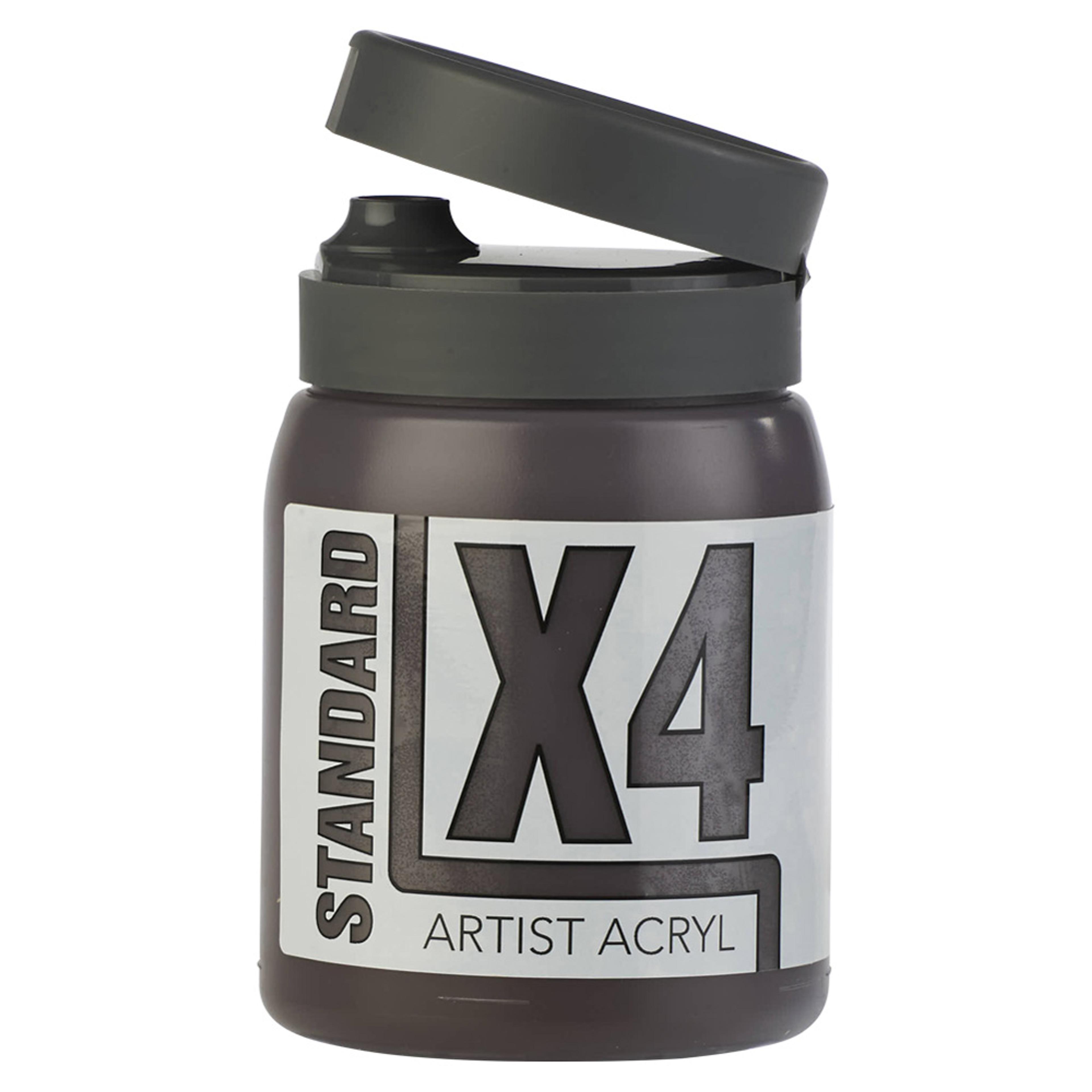 X4 Standard Acryl 500ml Bottle - Burnt Umber Brown