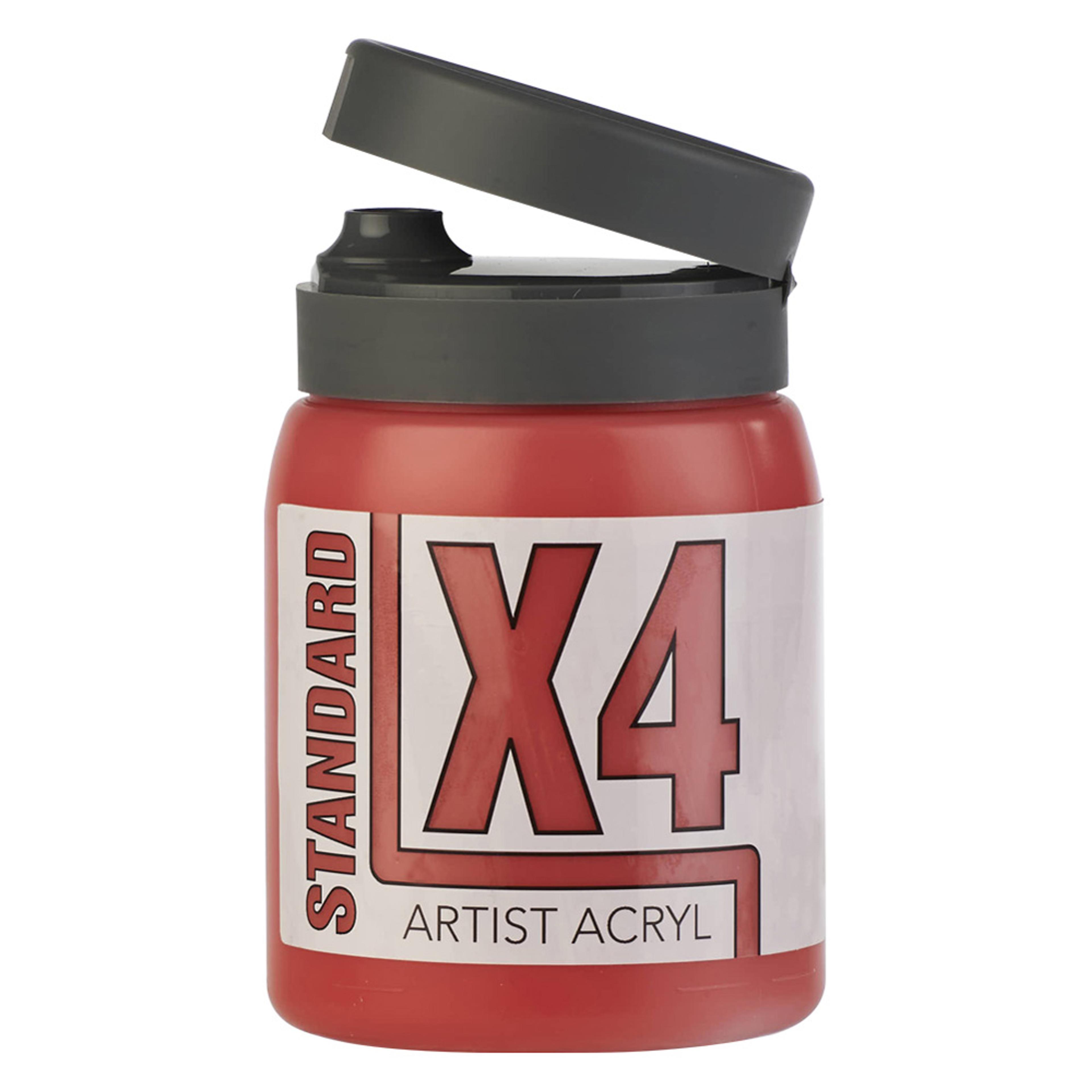 X4 Standard Acryl 500ml Bottle - Cadmium Red Hue