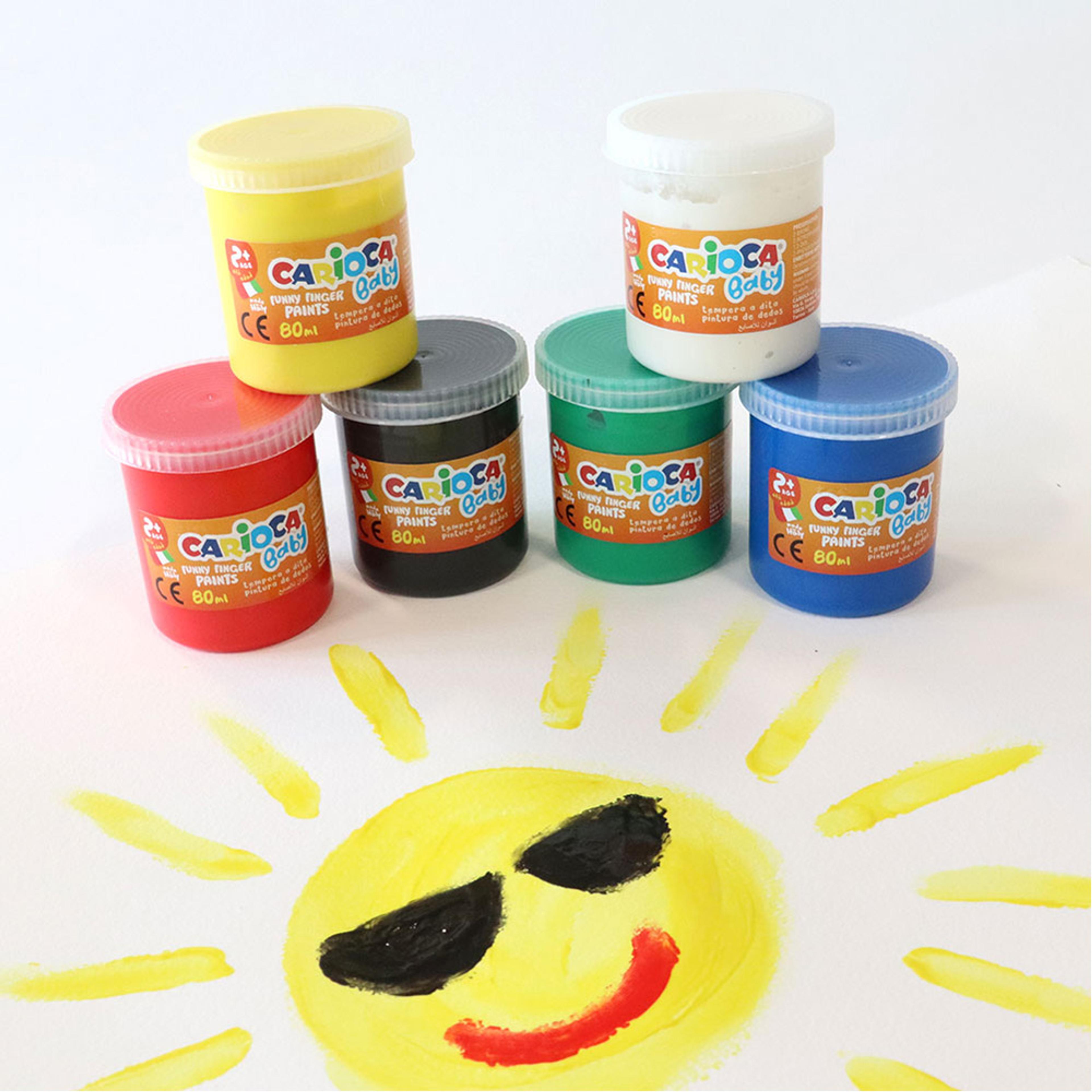 Carioca Finger Paints 80ml Bright Colours. Set of 6